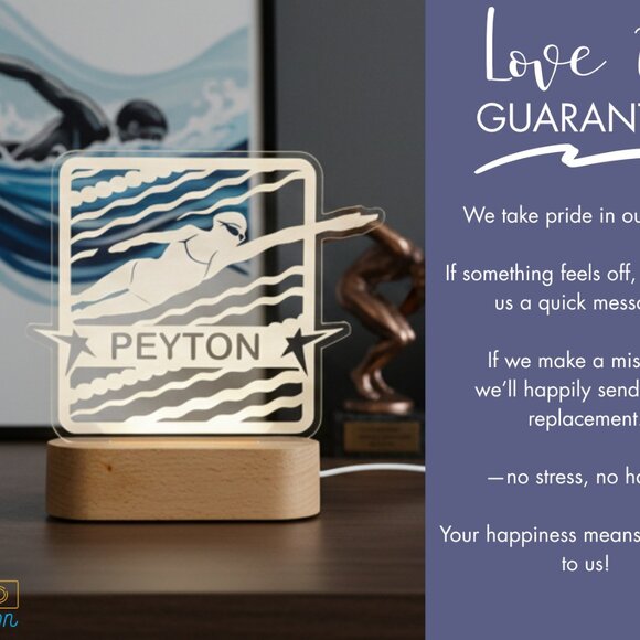 Swimmer Night Light – Personalized LED Lamp for Swim Enthusiasts - Picture 6 of 8